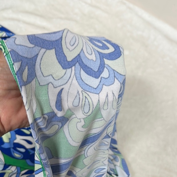 IMAN Blue and Green Flutter Sleeve Maxi Sun Dress - Picture 11 of 12